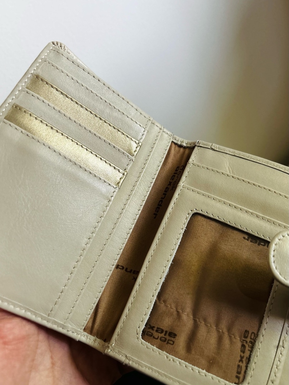 derek alexander Cream Leather Snap Wallet - Picture 3 of 5